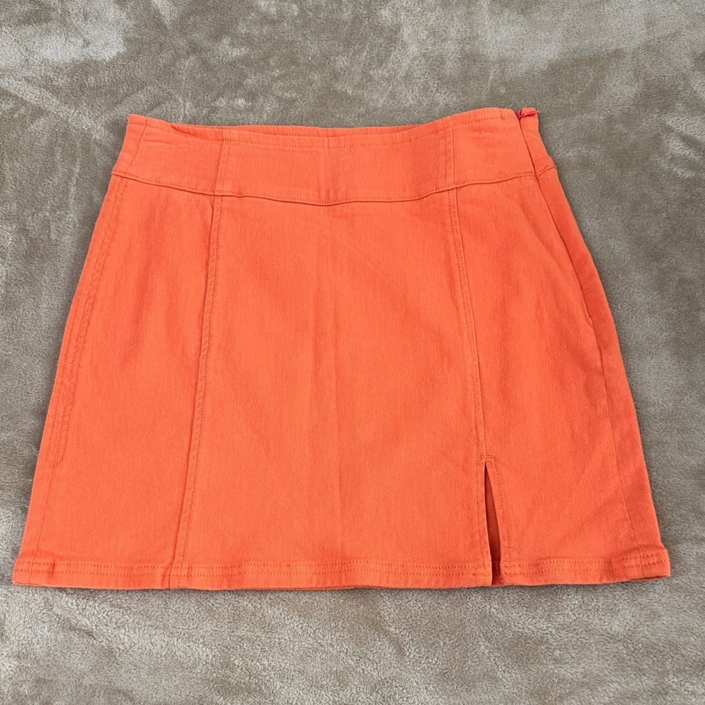 Pink lily Women's Coral Mini Skirt with Front Slit